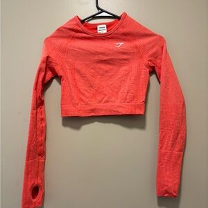 Gymshark Vibrant Red Long Sleeve Crop Top